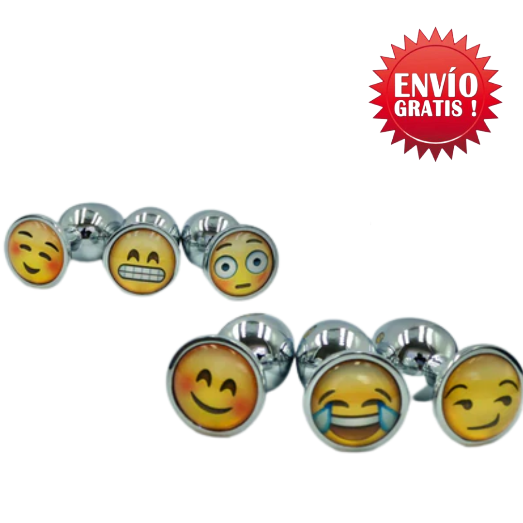 Plug Anal Metalico Emojis Talla S
